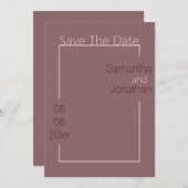 ミニマシンプルリストのダスティピンクの結婚式の日付を保存 招待状 (正面/裏面)