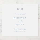 ミニマシンプルリストのダスティブルー結婚ズ スパークリングワインラベル (シングルラベル)