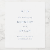 ミニマシンプルリストのダスティブルー結婚ズ ワインラベル (シングルラベル)