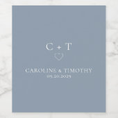 ミニマシンプルリストのダスティブルー結婚ズ ワインラベル (シングルラベル)