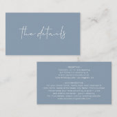 ミニマシンプルリストのダスティ結婚ブルー詳細 エンクロージャーカード (正面/裏面)