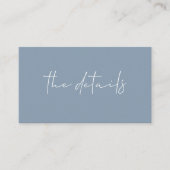 ミニマシンプルリストのダスティ結婚ブルー詳細 エンクロージャーカード (正面)