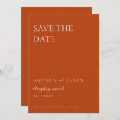 ミニマシンプルリストのテラコッタウェディング日付を保存 (正面/裏面)