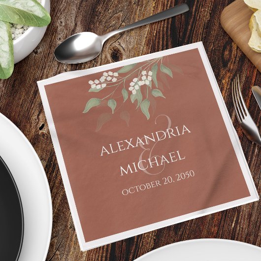 ミニマシンプルリストのテラコッタ書結婚道 スタンダードランチョンナプキン