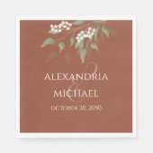 ミニマシンプルリストのテラコッタ書結婚道 スタンダードランチョンナプキン (正面)