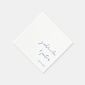 ミニマシンプルリストのネイビーモダンル結婚ブルー スタンダードカクテルナプキン (角)