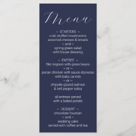 ミニマシンプルリストのネイビー結婚ブルー メニュー
