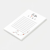 ミニマシンプルリストのハートを持つイラストレーション ポストイット (アングル)