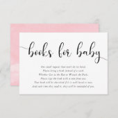 ミニマシンプルリストのピンクの白い黒い本ベビー エンクロージャーカード (正面/裏面)