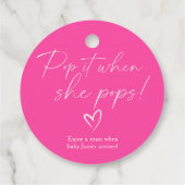 ミニマシンプルリストのピンクの赤ちゃんポップ・アートのシャワー フェイバータグ (裏面)