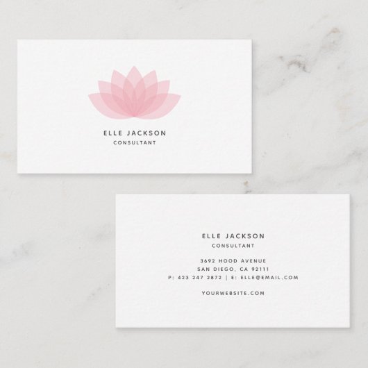 ミニマシンプルリストのピンク蓮の名刺 名刺 (正面/裏面)