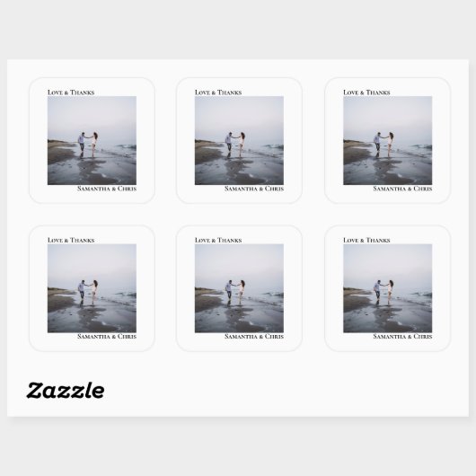 ミニマシンプルリストのフォトラヴ感謝してい&結婚s スクエアシール (シート)