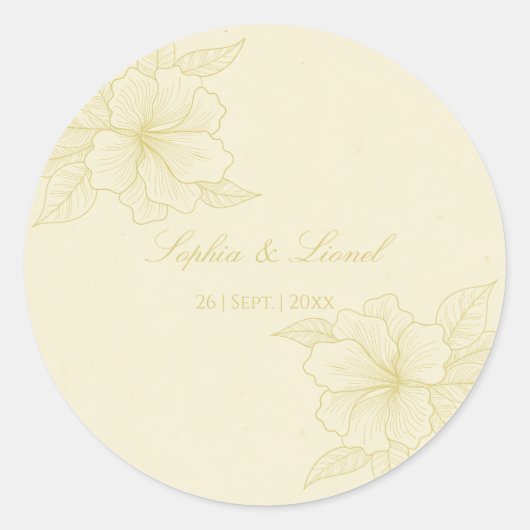 ミニマシンプルリストのフローラの結婚概要 ラウンドシール (正面)