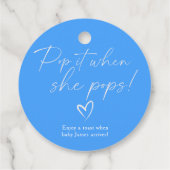 ミニマシンプルリストのブルーベビーポップ・アートのシャワー フェイバータグ (裏面)