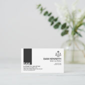 ミニマシンプルリストのプレーンブラックタブ弁護士 名刺 (スタンド正面)