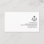 ミニマシンプルリストのプレーンブラックタブ弁護士 名刺 (裏面)