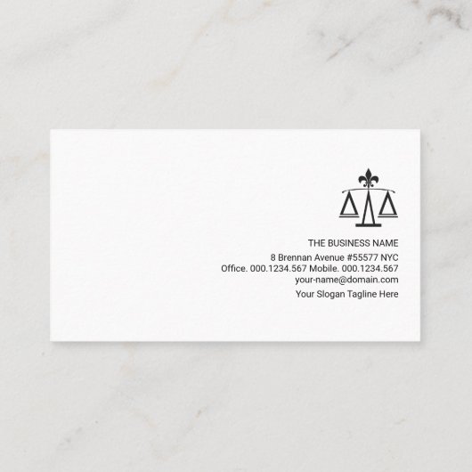 ミニマシンプルリストのプレーンブラックタブ弁護士 名刺 (裏面)