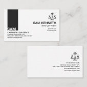 ミニマシンプルリストのプレーンブラックタブ弁護士 名刺 (正面/裏面)