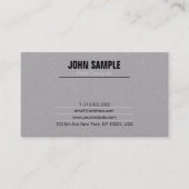 ミニマシンプルリストのプレーンモダンプロフェッショナルグレー 名刺 (正面)