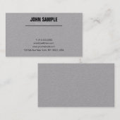 ミニマシンプルリストのプレーンモダンプロフェッショナルグレー 名刺 (正面/裏面)