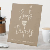 ミニマシンプルリストのベビーシャワー本&おむつ 台座サイン (インサイチュ)