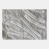 ミニマシンプルリストのベージュのクリームワイルドフラワーストライプズ ラッピングペーパーシート (正面3)