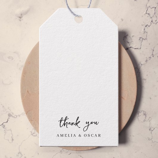 ミニマシンプルリストのホワイトサンキュー結婚ズ ギフトタグ
