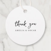 ミニマシンプルリストのホワイトサンキュー結婚ズ フェイバータグ (正面)