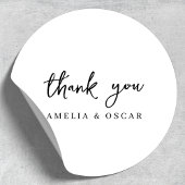 ミニマシンプルリストのホワイトサンキュー結婚ズ ラウンドシール