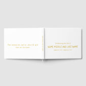 ミニマシンプルリストのホワイト金ゴールドお祝い ゲストブック (全面)