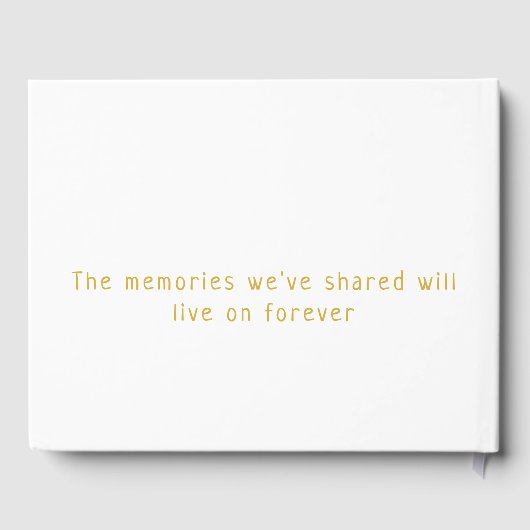 ミニマシンプルリストのホワイト金ゴールドお祝い ゲストブック (裏面)