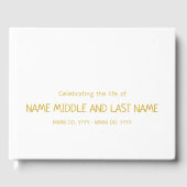 ミニマシンプルリストのホワイト金ゴールドお祝い ゲストブック (正面)