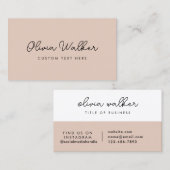 ミニマシンプルリストのボホベージュモダンスガーリート 名刺 (正面/裏面)