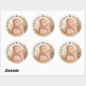 ミニマシンプルリストのモダン卒業写真 ラウンドシール (シート)