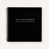 ミニマシンプルリストのモノグラム名マイリトルブラック ノートブック (正面)