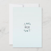 ミニマシンプルリストのユーカリ書結婚道 招待状 (裏面)