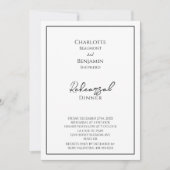 ミニマシンプルリストのリハ結婚ーサルディナー 招待状 (正面)