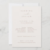 ミニマシンプルリストのロマン結婚ティック 招待状 (裏面)