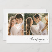 ミニマシンプルリストの二つ結婚の写真ありがとう サンキューカード (正面)