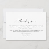 ミニマシンプルリストの二つ結婚の写真ありがとう サンキューカード (裏面)