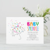 ミニマシンプルリストの傘モダンベビー散布機 招待状 (スタンド正面)