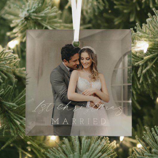 ミニマシンプルリストの写真エレガント初めてのクリスマス ガラスオーナメント (インサイチュ)