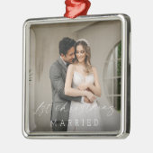 ミニマシンプルリストの写真エレガント初めてのクリスマス メタルオーナメント (左)