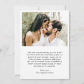 ミニマシンプルリストの写真モダンコラージ結婚ズ セーブザデート (裏面)