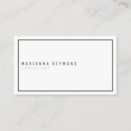 ミニマシンプルリストの基本ホワイトコンサルタントエレガント 名刺 (正面)
