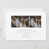 ミニマシンプルリストの愛と感謝していの写真結婚。 サンキューカード (裏面)