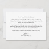 ミニマシンプルリストの感謝していLove &  with Photo 結婚's サンキューカード (裏面)