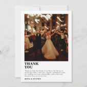 ミニマシンプルリストの手のレタリング結婚写真 サンキューカード (正面)