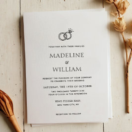 ミニマシンプルリストの手描きリングや輪結婚ズ 招待状