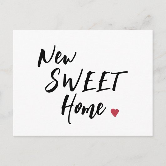 ミニマシンプルリストの新しい甘い家の移おもしろい動 案内ポストカード (正面)
